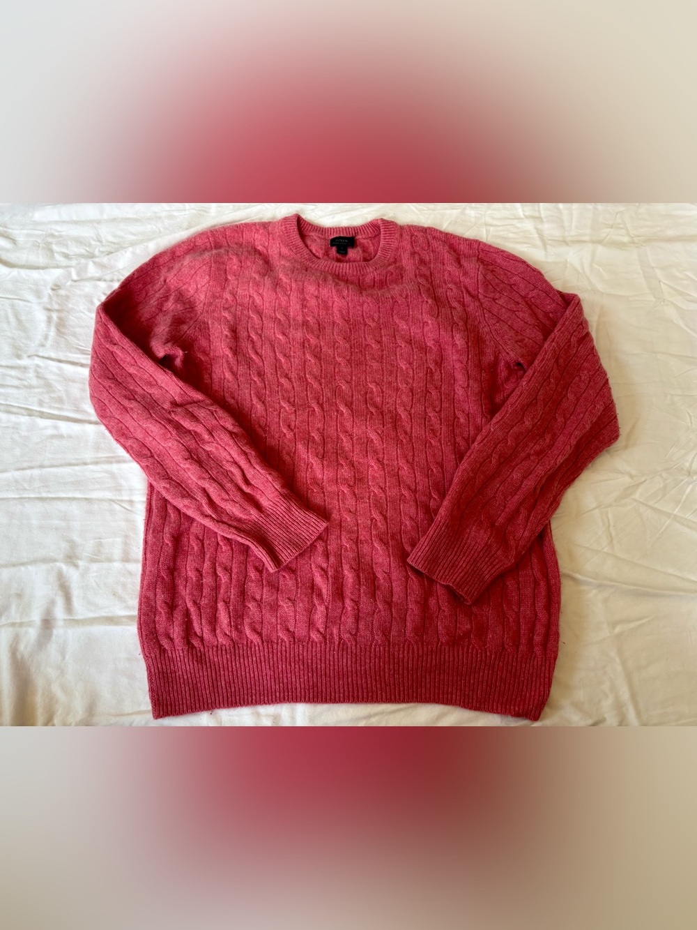 J. Crew Men's Cable-Knit Crewneck Sweater Italian Cashmere
